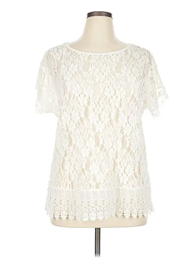 Pre-owned Adiva Short Sleeve Blouse In White