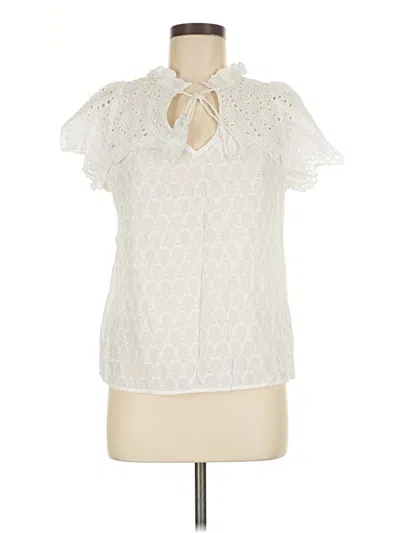 Pre-owned Adiva Short Sleeve Blouse In White
