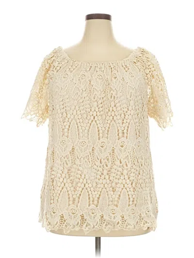 Pre-owned Adiva Short Sleeve Blouse In White