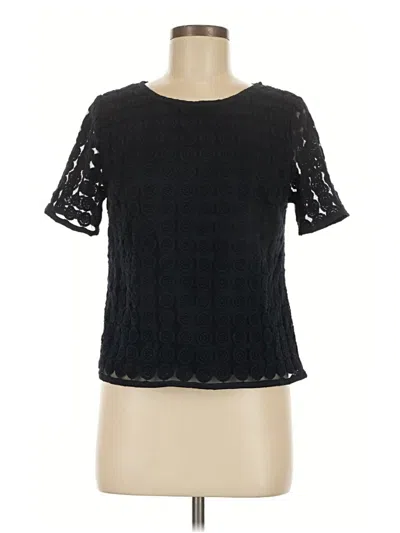 Pre-owned Adiva Short Sleeve Top Black Keyhole Neckline Tops