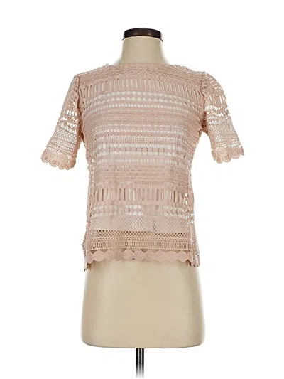 Pre-owned Adiva Short Sleeve Top Pink Mock Neckline Tops