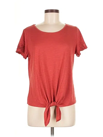 Pre-owned Adiva Short Sleeve Top Red Keyhole Neckline Tops