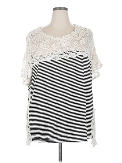 Pre-owned Adiva Short Sleeve Top White Boatneck Tops