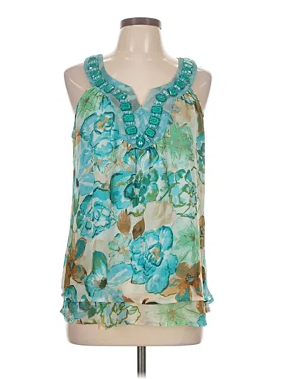 Pre-owned Adiva Sleeveless Blouse In Teal