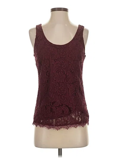 Pre-owned Adiva Sleeveless Top Burgundy Scoop Neck Tops