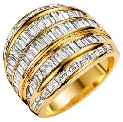 Pre-owned Adler 18kt Yellow Gold Ring 4.5 Carat, Baguette Cut Diamonds, Estate Sultan Oman