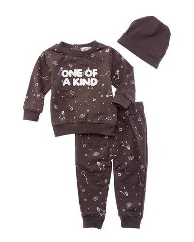 Adley & Hudson Kids' 3pc Sweatshirt, Pant & Hat Set In Gray