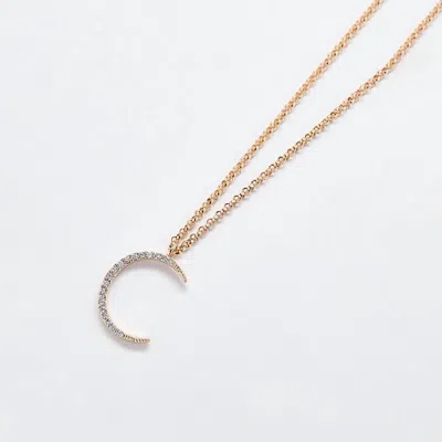 Admiral Row Women's Pavé Crescent Moon Necklace In Gold