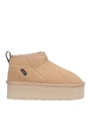 Adno Woman Ankle Boots Beige Size 6 Leather In Beige
