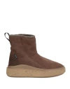 Adno Woman Ankle Boots Dark Brown Size 6 Leather In Brown