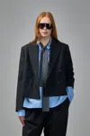Adnym Oversized Double-breasted Coat In Black