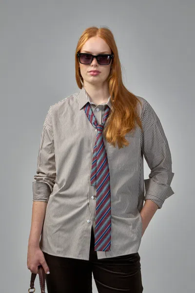 Adnym Rham Shirt Stripe In Gray