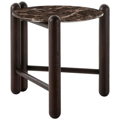 Pre-owned Adolf Loos Gebrüder Thonet Vienna Gmbh Hold On Side Table In Wenge And Marble Top In Brown