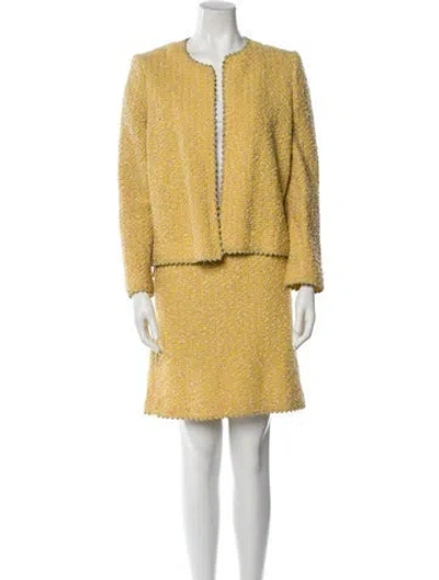 Pre-owned Adolfo Cashmere Skirt Suit In Neutral