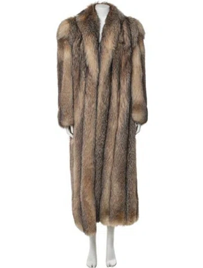 Pre-owned Adolfo Chinchilla Fur Coat In Neutral