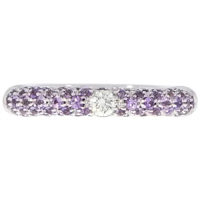 Pre-owned Adolfo Courrier Sapphire And Diamond Stackable Band In Blue