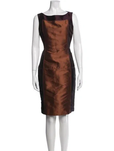 Pre-owned Adolfo Dominguez Bateau Neckline Knee-length Dress In Orange