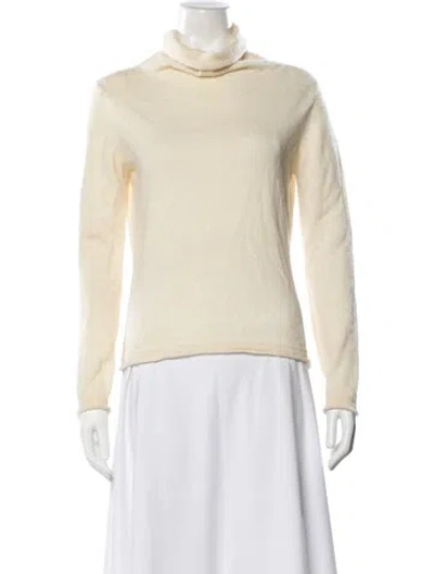 Pre-owned Adolfo Dominguez Cashmere Turtleneck Sweater In Yellow