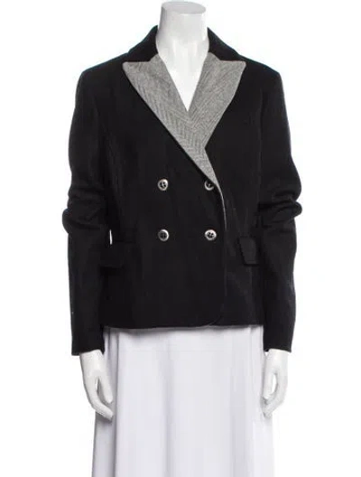 Pre-owned Adolfo Dominguez Colorblock Pattern Blazer In Black