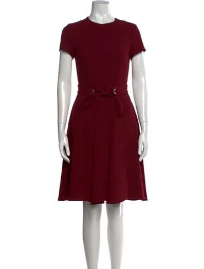 Pre-owned Adolfo Dominguez Crew Neck Knee-length Dress In Burgundy