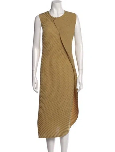 Pre-owned Adolfo Dominguez Crew Neck Knee-length Dress W/ Tags In Neutral
