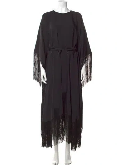 Pre-owned Adolfo Dominguez Crew Neck Long Dress In Black