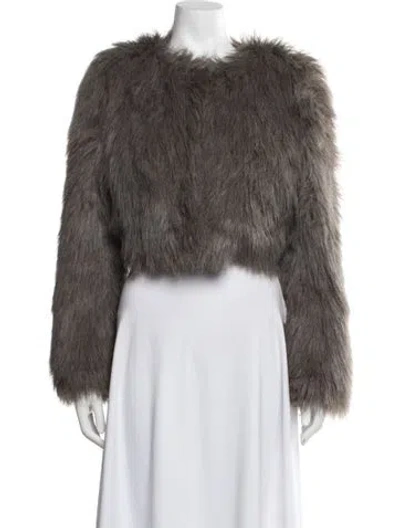 Pre-owned Adolfo Dominguez Faux Fur Jacket In Brown