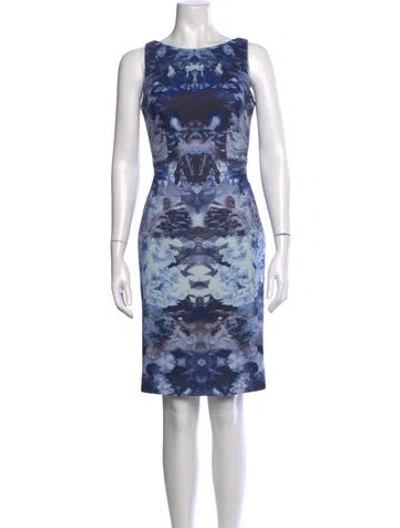 Pre-owned Adolfo Dominguez Floral Print Knee-length Dress In Blue