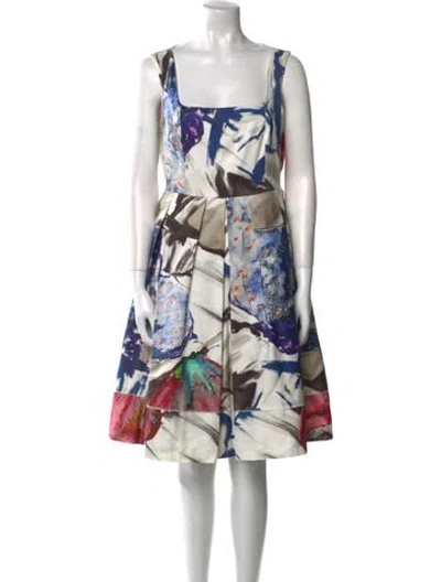 Pre-owned Adolfo Dominguez Floral Print Knee-length Dress In Multi