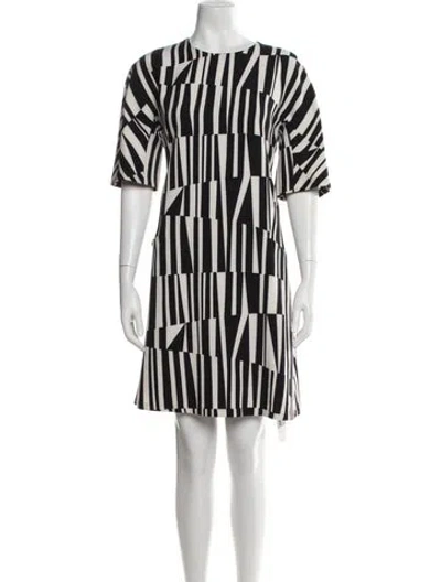 Pre-owned Adolfo Dominguez Graphic Print Mini Dress In Black
