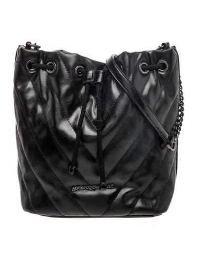 Pre-owned Adolfo Dominguez Leather Bucket Bag In Black