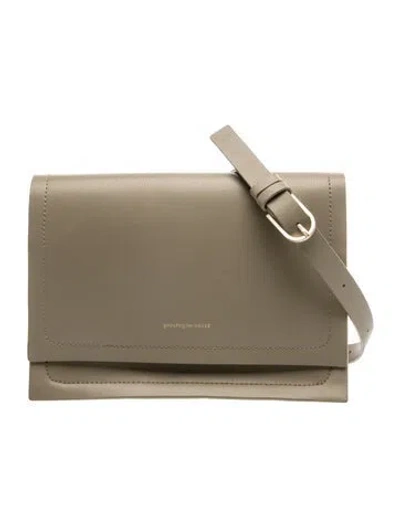 Pre-owned Adolfo Dominguez Leather Crossbody Bag In Grey