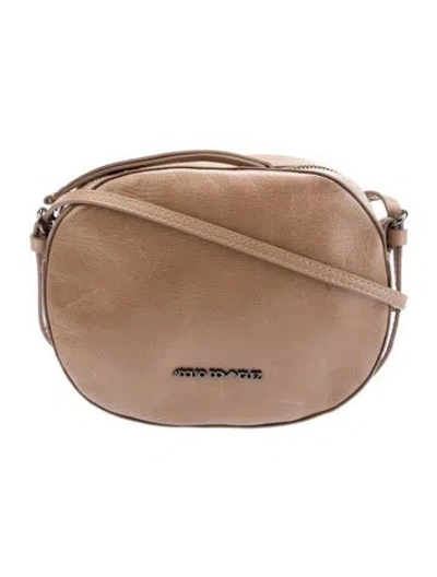 Pre-owned Adolfo Dominguez Leather Crossbody Bag In Neutral