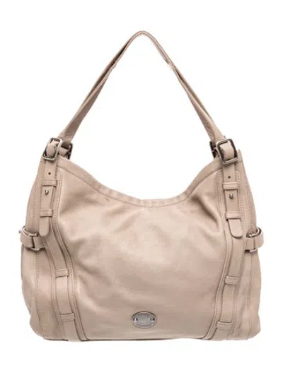 Pre-owned Adolfo Dominguez Leather Hobo In Neutrals