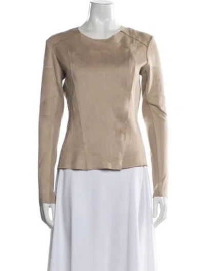 Pre-owned Adolfo Dominguez Leather Jacket In Neutral