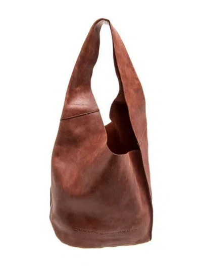 Pre-owned Adolfo Dominguez Leather Shoulder Bag In Brown