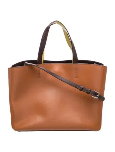 Pre-owned Adolfo Dominguez Leather Top Handle Bag In Brown