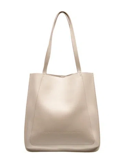Pre-owned Adolfo Dominguez Leather Tote In Neutral