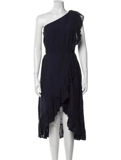 Pre-owned Adolfo Dominguez Linen Midi Length Dress In Blue