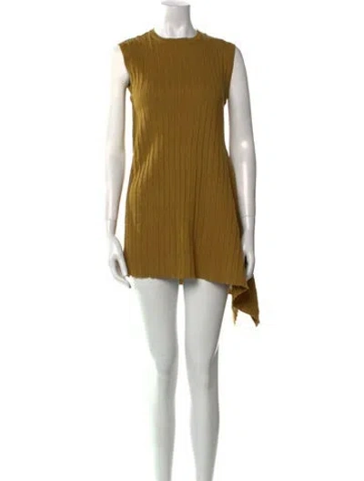 Pre-owned Adolfo Dominguez Linen Mini Dress W/ Tags In Yellow