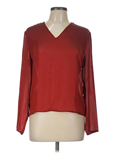 Pre-owned Adolfo Dominguez Long Sleeve Blouse In Burgundy