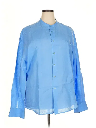 Pre-owned Adolfo Dominguez Long Sleeve Button Down Shirt In Blue