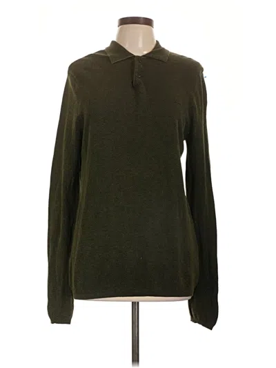 Pre-owned Adolfo Dominguez Long Sleeve Top Green Turtleneck Tops