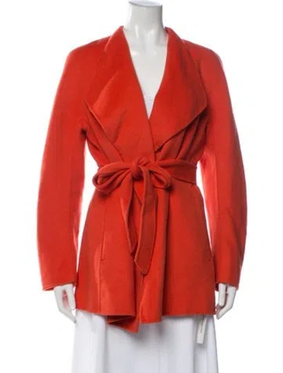 Pre-owned Adolfo Dominguez Merino Wool Coat W/ Tags In Orange