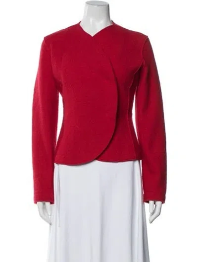 Pre-owned Adolfo Dominguez Merino Wool Jacket In Red
