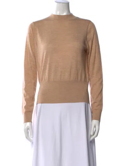 Pre-owned Adolfo Dominguez Merino Wool Mock Neck Sweater In Neutrals