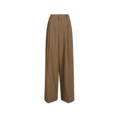 Adolfo Dominguez Pantalon Droit À Plis In Brown