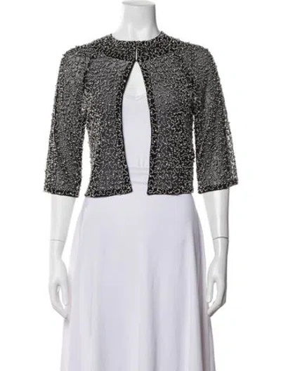 Pre-owned Adolfo Dominguez Printed Evening Jacket In Black