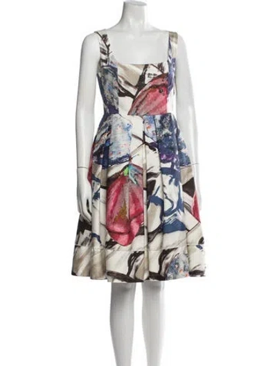 Pre-owned Adolfo Dominguez Printed Knee-length Dress In Multicolor
