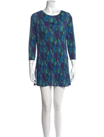 Pre-owned Adolfo Dominguez Printed Mini Dress In Blue
